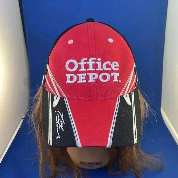Office Depot Racing Cap - Red and Black with Signature - Picture 1 of 6